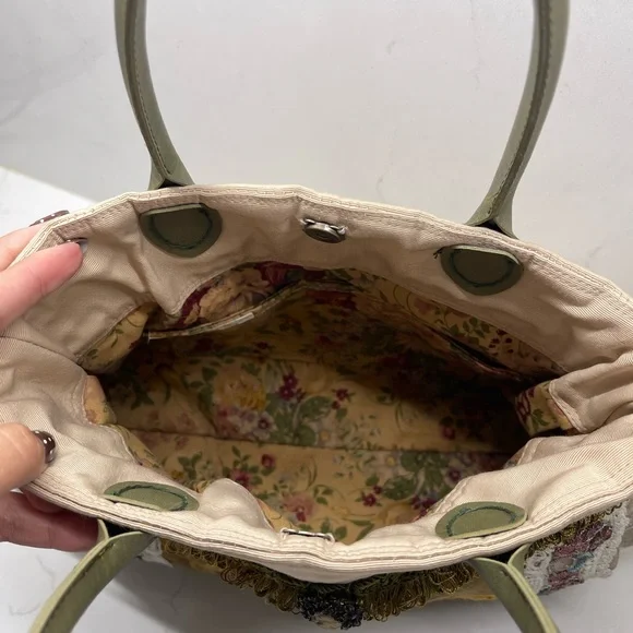 RARE VINTAGE handbag embroidered lace! Handmade, flowers, purse, shoulder bag - Picture 3 of 5